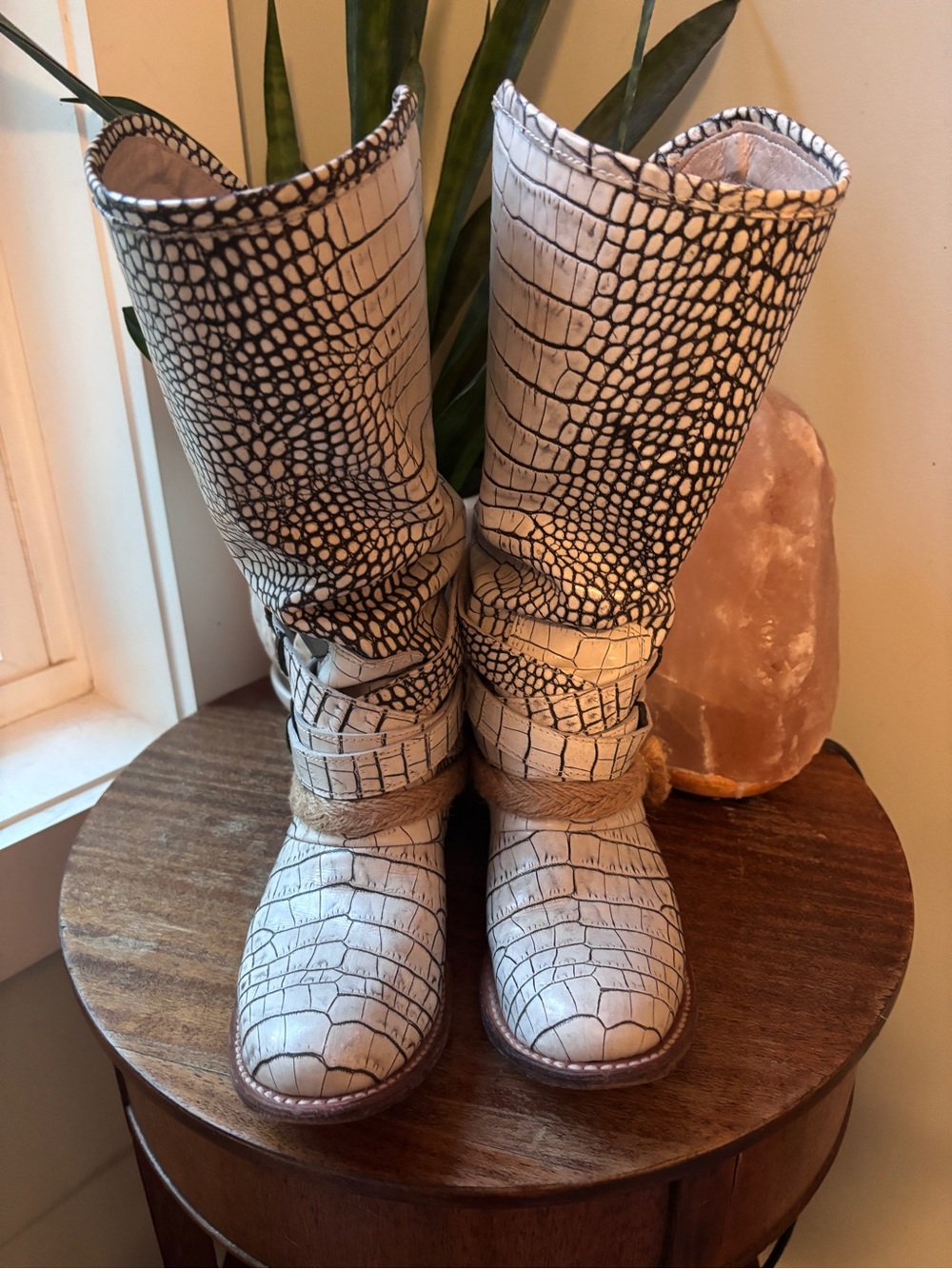 Freebird by Steven White Croc-Embossed Western Mid-Calf Boots - Picture 6 of 8